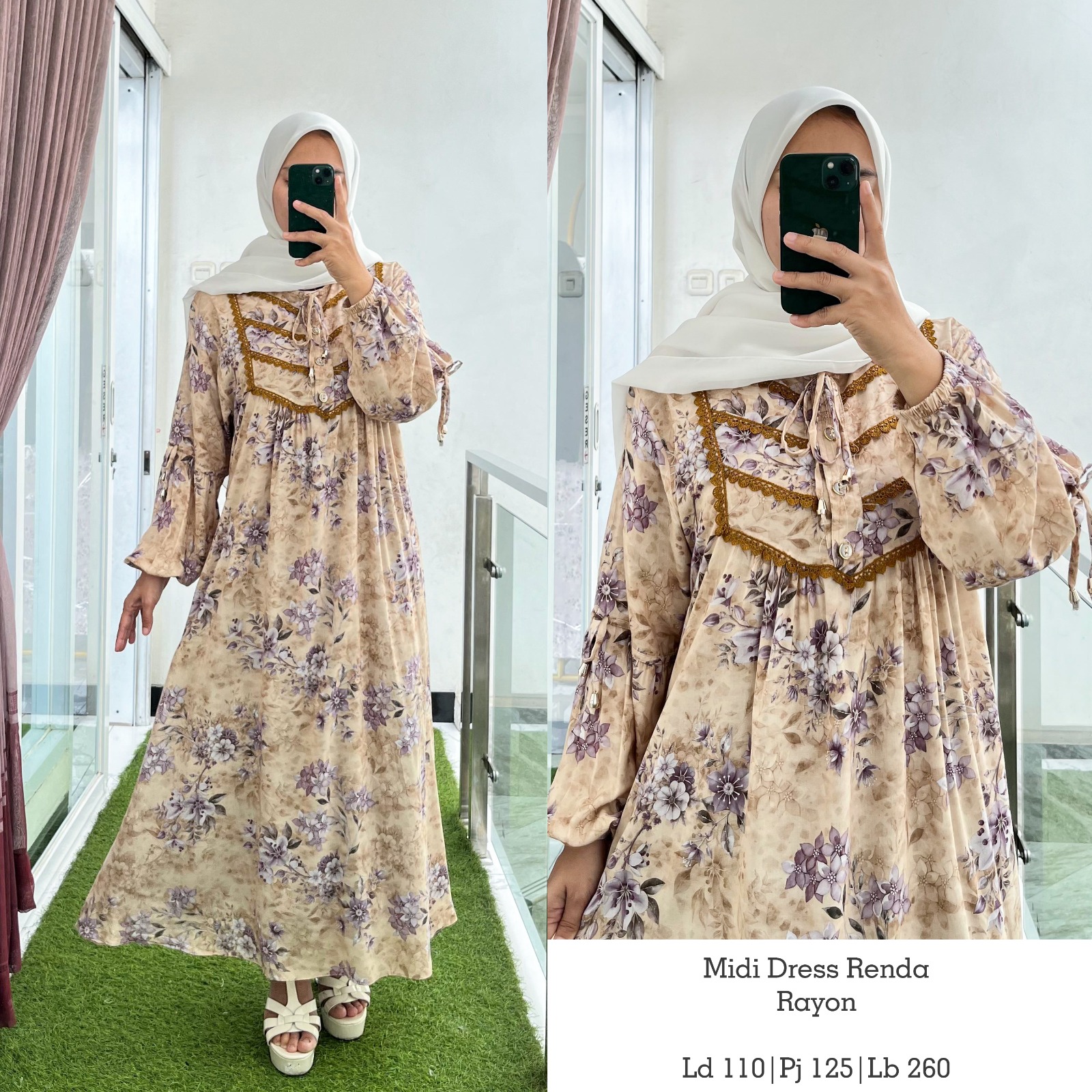 Mididress katun rayyon